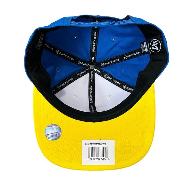 47 Brand Captain MLB Boston Red Sox JetBlue Flat Bill Cap NWT OSFA Blue Yellow - Picture 6 of 10